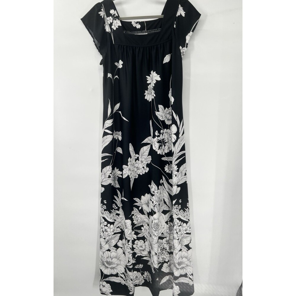 VTG Ritz Honolulu Muumuu Hawaiian Dress Womens Size 13 Floral Long Sleeve maxi
